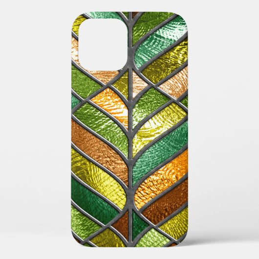 ステンドグラスの葉の模様の継ぎ目のない織り目 Case-Mate iPhoneケース (裏面)