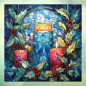 ステンドグラスの蝋燭の窓にしがみつく ウィンドウサイン (シート3)