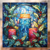 ステンドグラスの蝋燭の窓にしがみつく ウィンドウサイン (シート2)