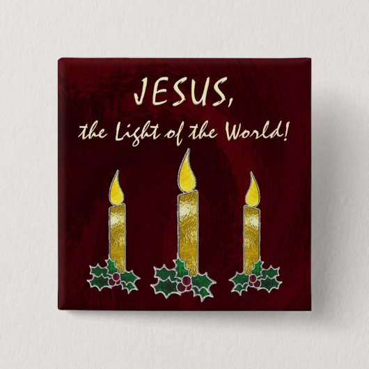 ステンドグラスの蝋燭 缶バッジ (正面)