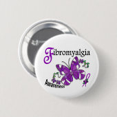 ステンドグラスの蝶2線維筋痛 缶バッジ (正面&裏面)