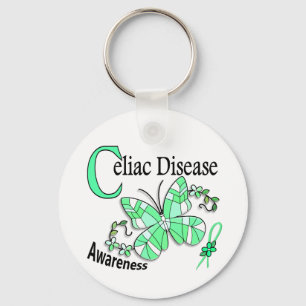 ステンドグラスの蝶2 Celiac病気 キーホルダー