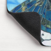 ステンドグラスの蝶 マウスパッド (コーナー)