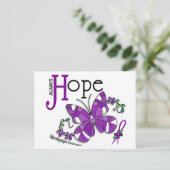 ステンドグラスの蝶　線維筋痛症 ポストカード (スタンド正面)