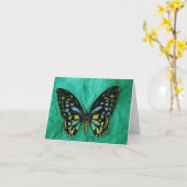 ステンドグラスの蝶Notecard カード (黄色い花)