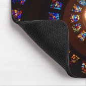 ステンドグラスの螺線形の窓 マウスパッド (コーナー)