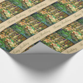 ステンドグラスの誕生日の包装紙 ラッピングペーパー (角)