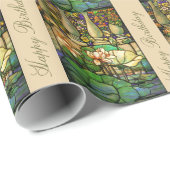 ステンドグラスの誕生日の包装紙 ラッピングペーパー (ロールコーナー)