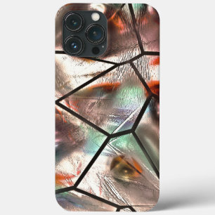 ステンドグラスの質感と真珠のような奇妙なモザイク iPhone 13 PRO MAXケース