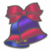 ステンドグラスの鐘と弓のクリスマス シール (正面)