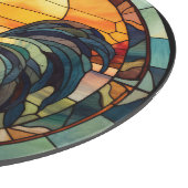 ステンドグラスの雄鶏 カッティングボード (角)