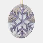 ステンドグラスの雪片 セラミックオーナメント (右)