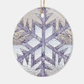 ステンドグラスの雪片 セラミックオーナメント (左)