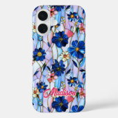 ステンドグラスの青い花 Case-Mate iPhoneケース (裏面)