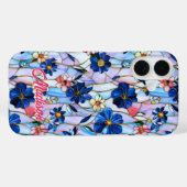 ステンドグラスの青い花 Case-Mate iPhoneケース (裏面 (横))