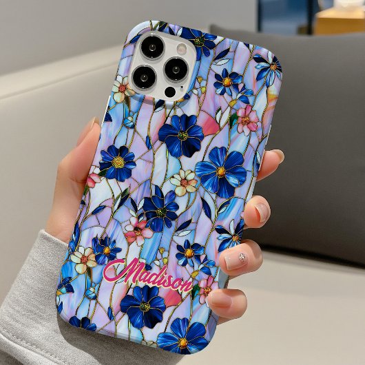 ステンドグラスの青い花 Case-Mate iPhoneケース