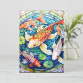 ステンドグラスの鯉の魚 招待状 (スタンド正面)