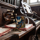 ステンドグラスの鳩のクリスマスウインドウ コーヒーマグカップ