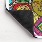 ステンドグラスの（紋章の）フラ・ダ・リの抽象芸術 マウスパッド (コーナー)