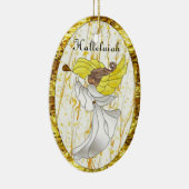 ステンドグラスのHalleluiahの天使 セラミックオーナメント (右)