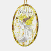 ステンドグラスのHalleluiahの天使 セラミックオーナメント (左)