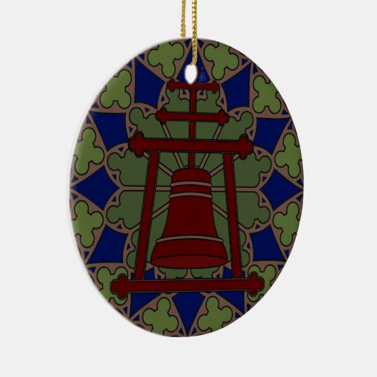ステンドグラスのRaincrossの三デザイン セラミックオーナメント (右)