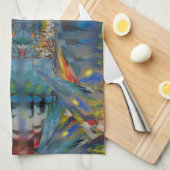 ステンドグラスのWindowsの抽象芸術 キッチンタオル (四つ折り)