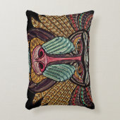 ステンドグラスはアフリカの動物の芸術を見る アクセントクッション (正面(垂直))