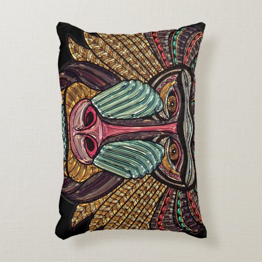 ステンドグラスはアフリカの動物の芸術を見る アクセントクッション (正面(垂直))