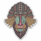 ステンドグラスはアフリカの動物の芸術を見る シール (正面)