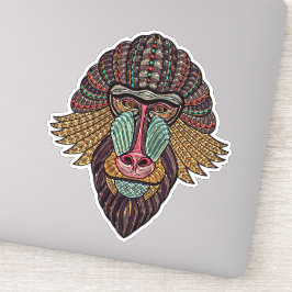 ステンドグラスはアフリカの動物の芸術を見る シール