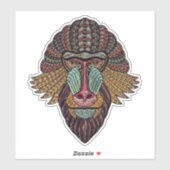 ステンドグラスはアフリカの動物の芸術を見る シール (シート)