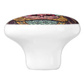 ステンドグラスはアフリカの動物の芸術を見る セラミックノブ (側面)