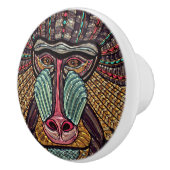 ステンドグラスはアフリカの動物の芸術を見る セラミックノブ (右)