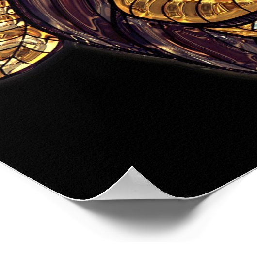 ステンドグラスはアフリカの動物の芸術を見る ポスター (角)