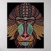 ステンドグラスはアフリカの動物の芸術を見る ポスター (正面)