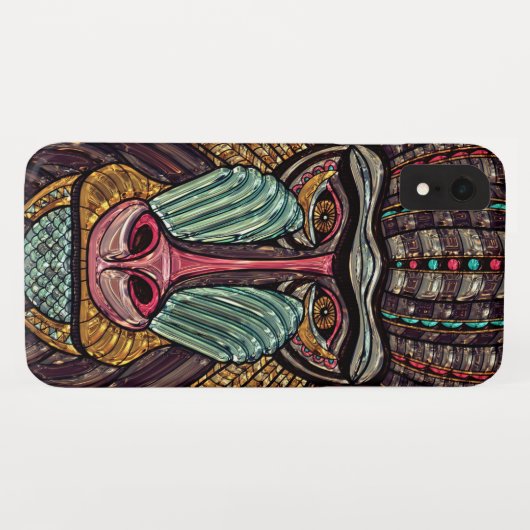 ステンドグラスはアフリカの動物の芸術を見る Case-Mate iPhoneケース (裏面(横))