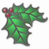 ステンドグラスはホリーとベリーを見る シール (正面)