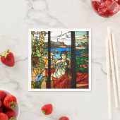 ステンドグラスは女性が座って見える。 スタンダードカクテルナプキン (インサイチュ)