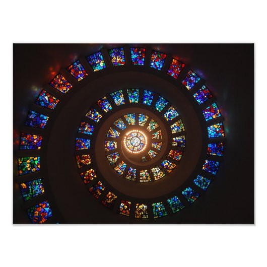 ステンドグラスらせん窓 フォトプリント            (正面)