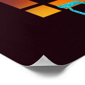 ステンドグラスろうそくシャロムヘブライ語 ポスター (角)