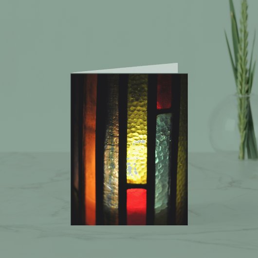 ステンドグラスろうそく灯クリスマスカード シーズンカード
