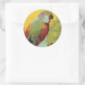 ステンドグラスを持つオウム ラウンドシール (バッグ)