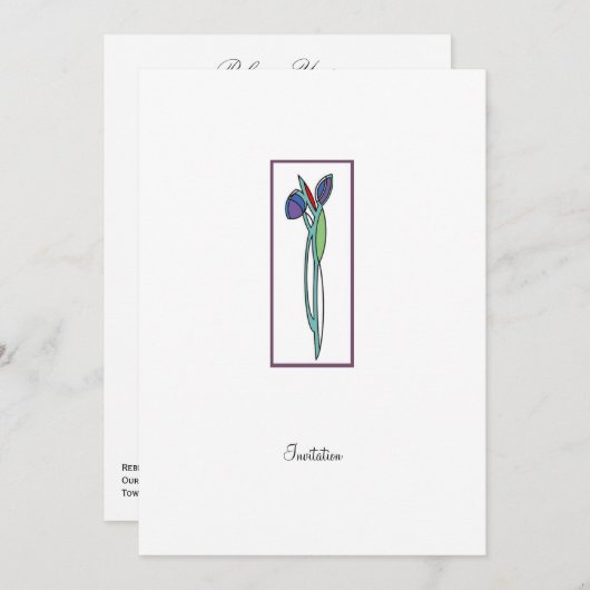 ステンドグラスアイリス2 - CP招待状 招待状 (正面/裏面)