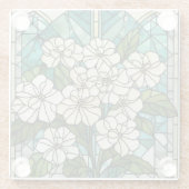 ステンドグラスアジサイイラストレーション ガラスコースター (裏面)