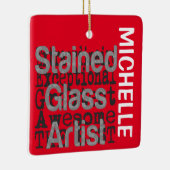 ステンドグラスアーティスト超並外カスタム セラミックオーナメント (右)