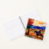 ステンドグラスアートデザインカウボーイトレイルライド ノートブック (内部)