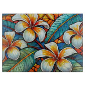 ステンドグラスアートプルメリア カッティングボード (正面)