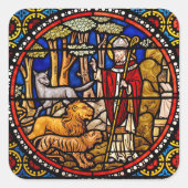 ステンドグラスアート教会の窓シール スクエアシール (正面)