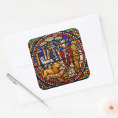 ステンドグラスアート教会の窓シール スクエアシール (封筒)